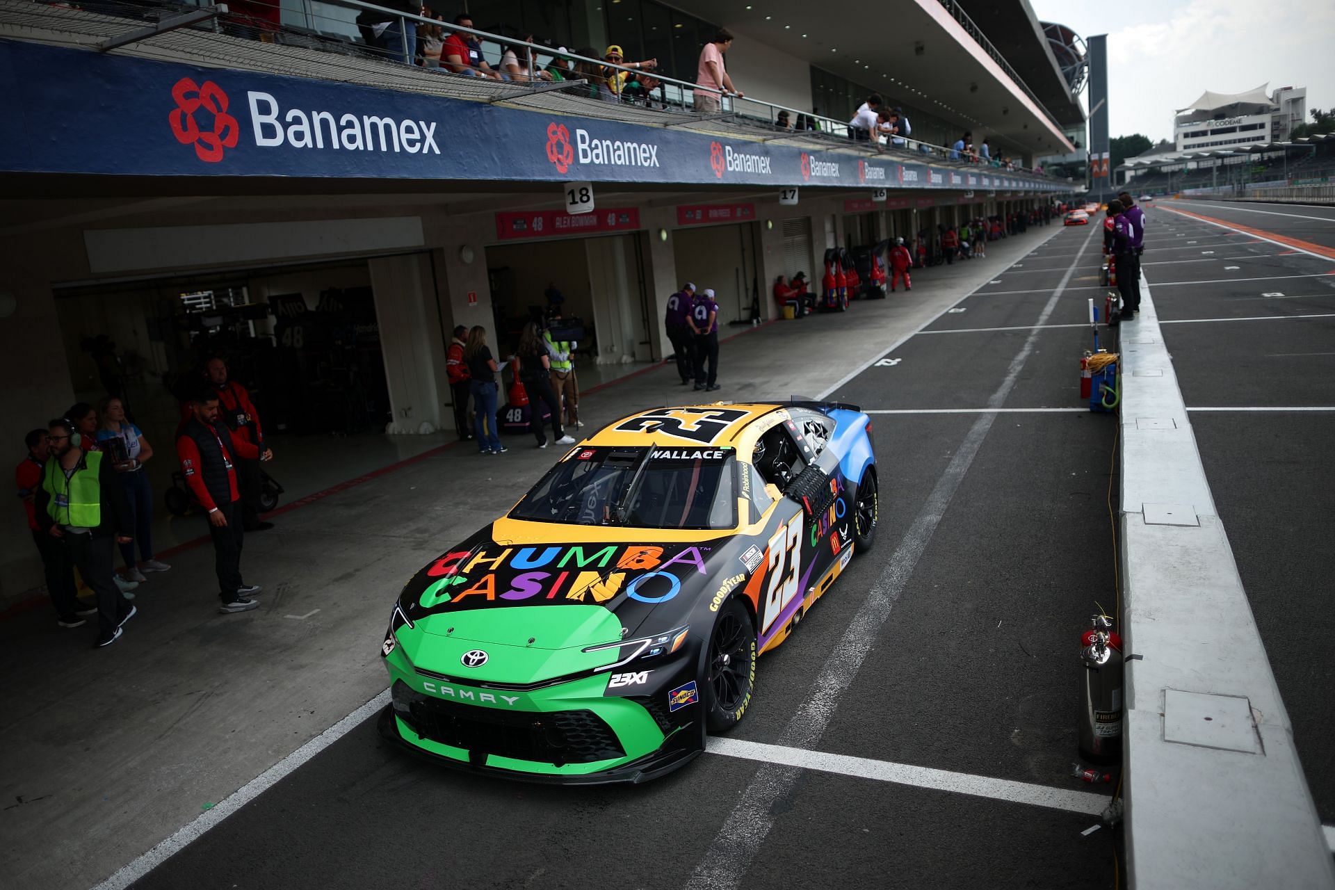 Bubba Wallace driving the #23 Toyota Camry at Autódromo Hermanos Rodríguez - Source: Getty